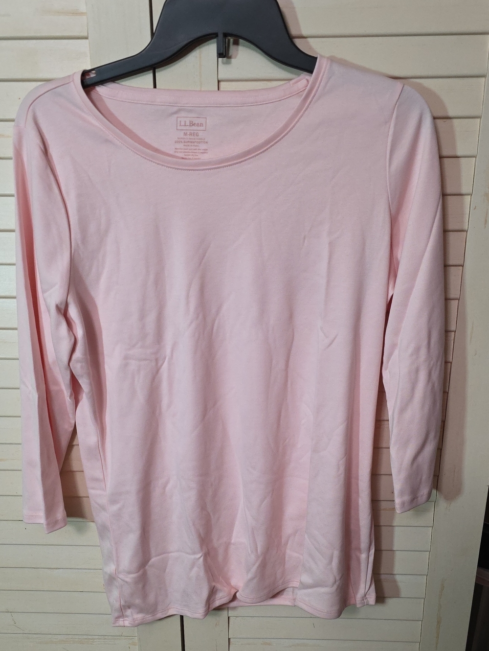 L.L. Bean Women's 3/4 Sleeve Tee Soft Pink Size M NWT